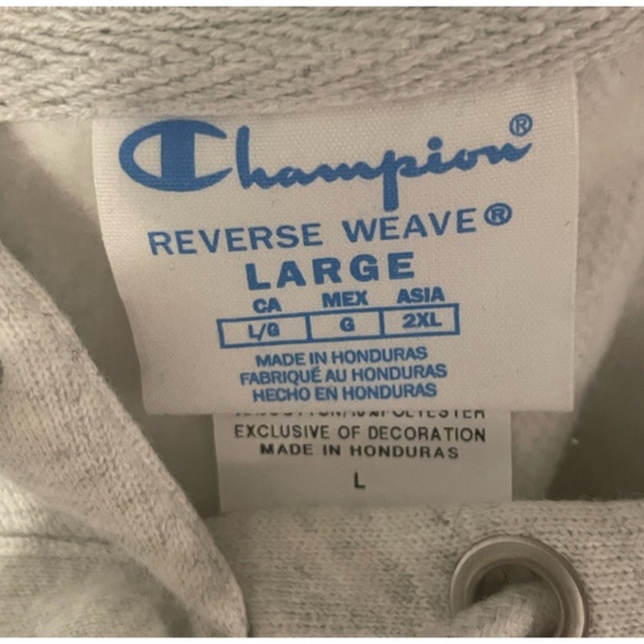 Champion Grey Cropped Hoodie Size Large - Picture 4 of 4